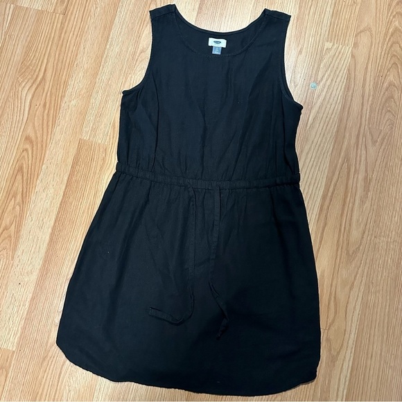 Old Navy Dresses & Skirts - Old Navy Women Petite Large Linen Rayon Blend Drawstring Tank Midi Dress Black